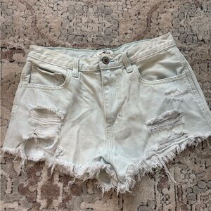 Hollister Light Blue Distressed Jean Shorts